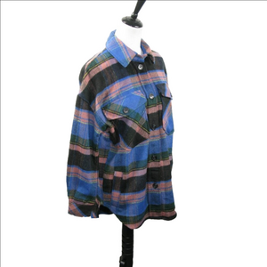 SO NWOT Blue/Pink Oversized Shacket Size XS